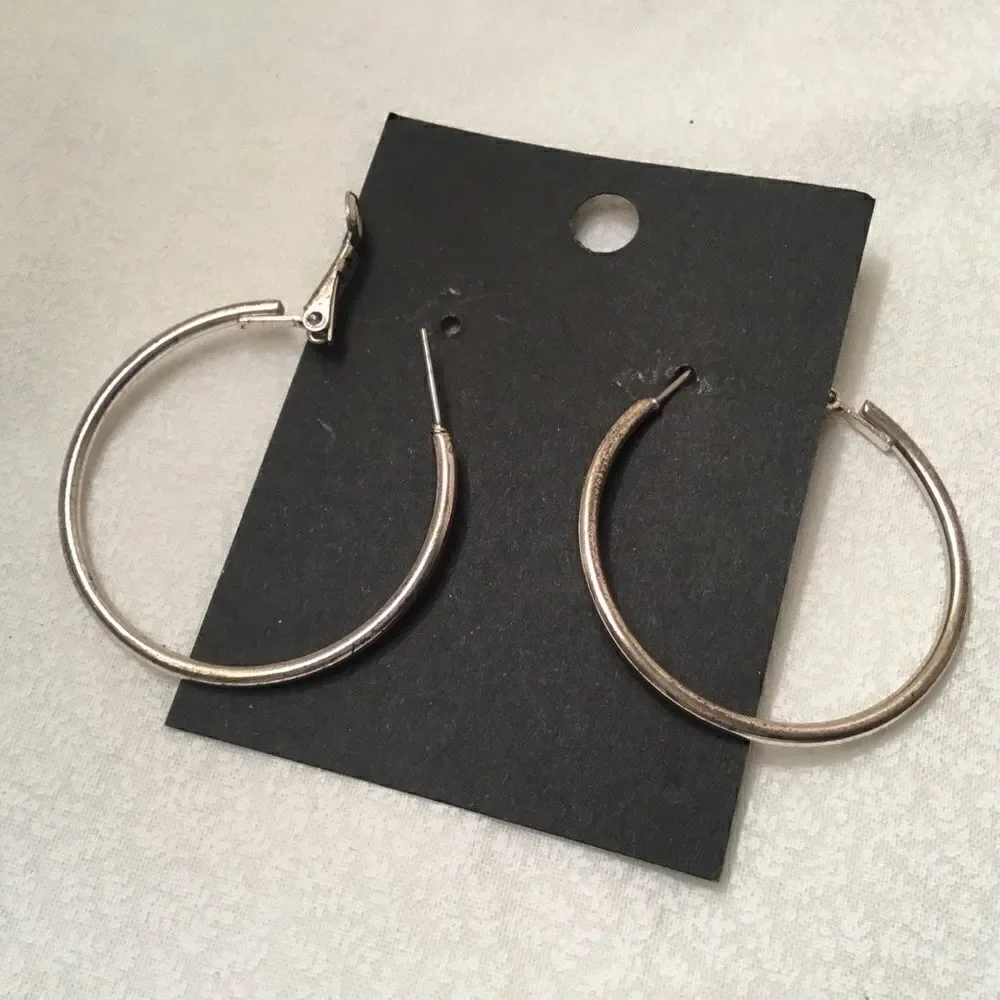 Silvertone Hoop Earrings
